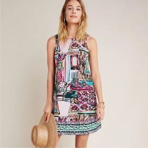 Anthropologie Amelia Chic City Penthouse Print Shift Dress Boho Preppy Sz XL